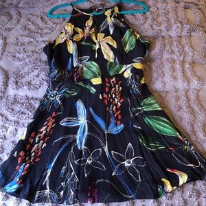 Parker silk flowery mini dress